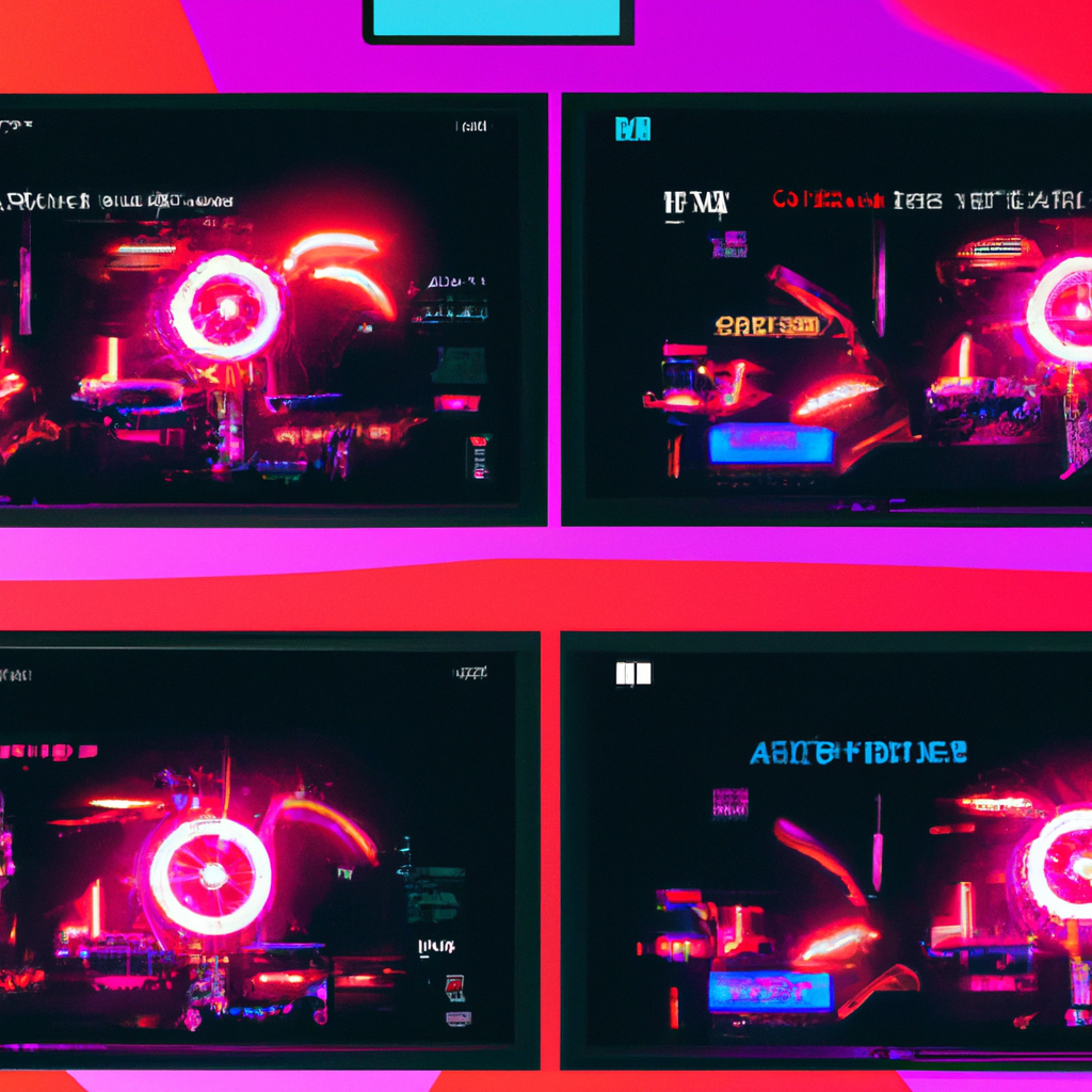 Nightforge Arcade hero: neon arena with HUD overlays and diagonal seams